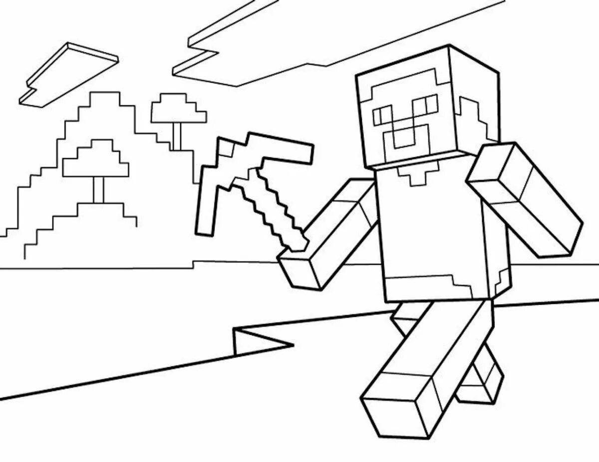 Cute minecraft sloth coloring book