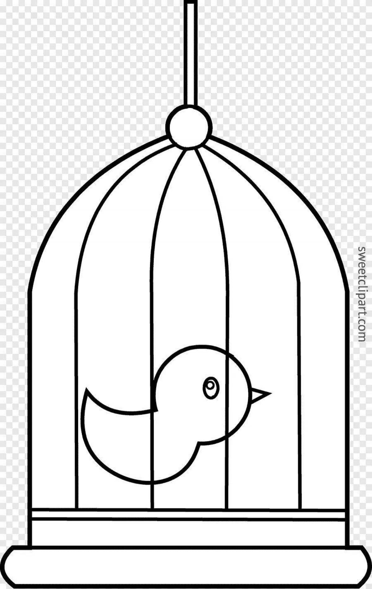 Playful cage coloring page for kids