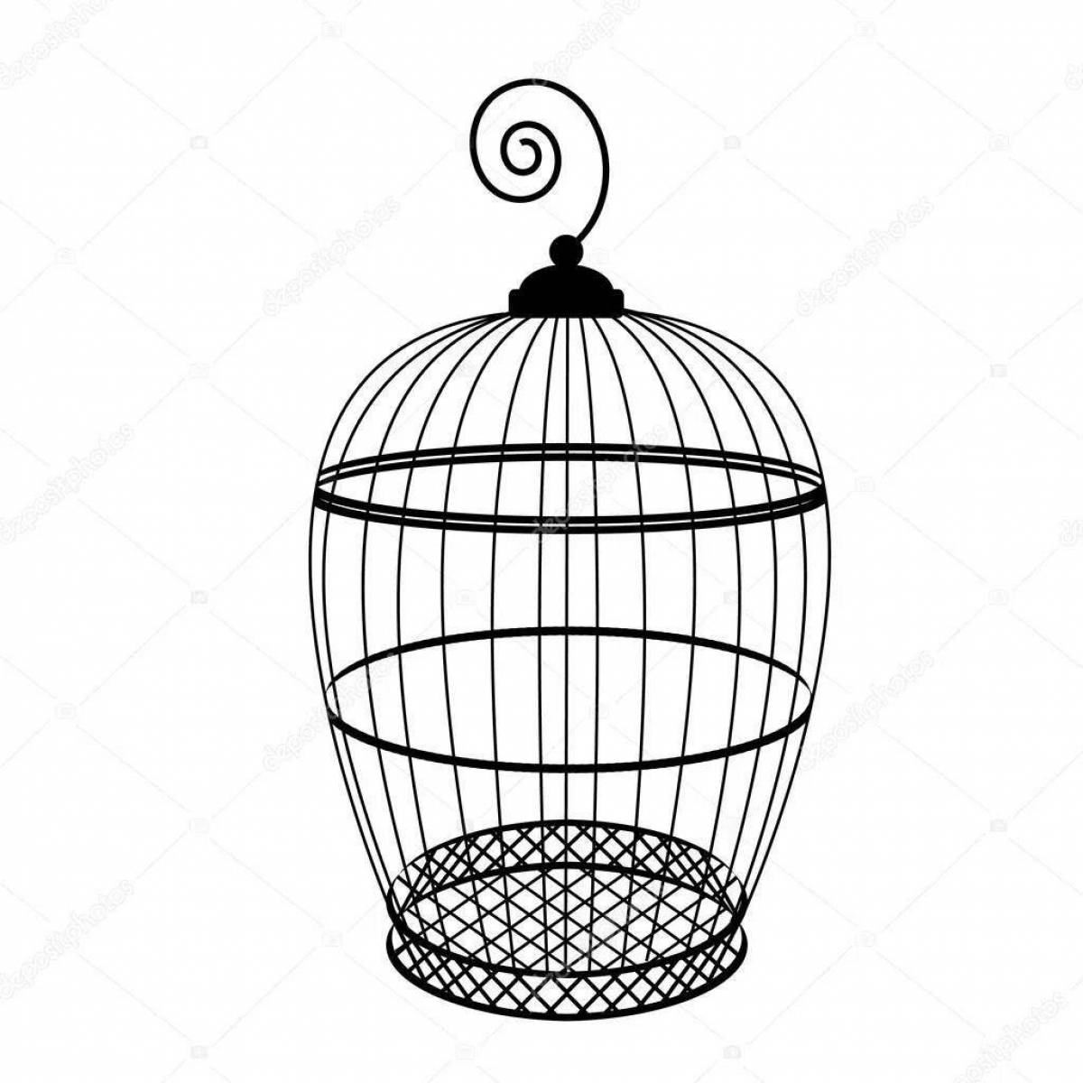 Exciting cage coloring page for kids