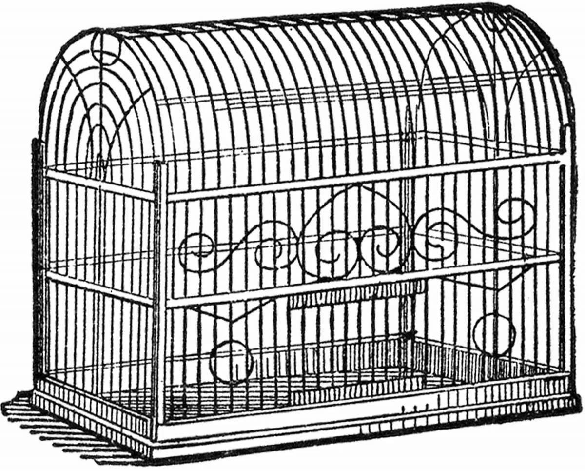 Colored cage coloring page for kids