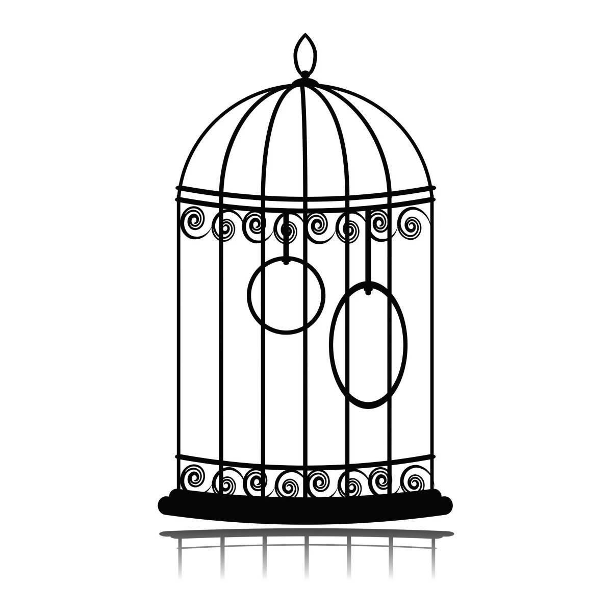 Amazing cage coloring page for kids