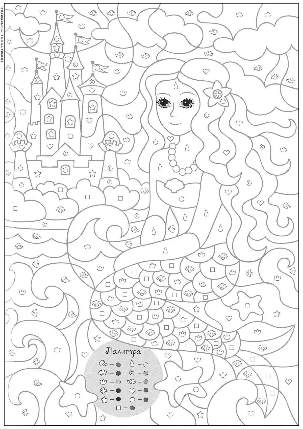 Bright coloring book by numbers