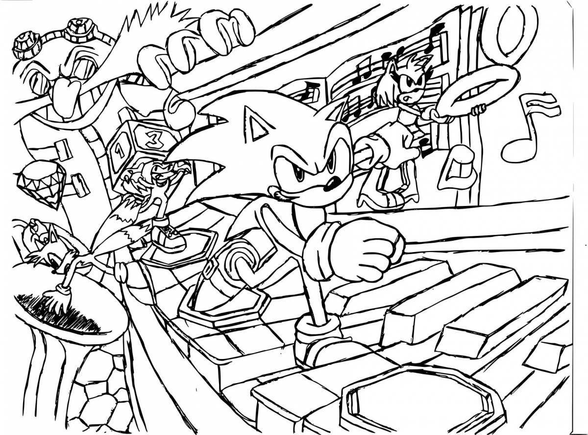 Colorful coloring sonic all heroes