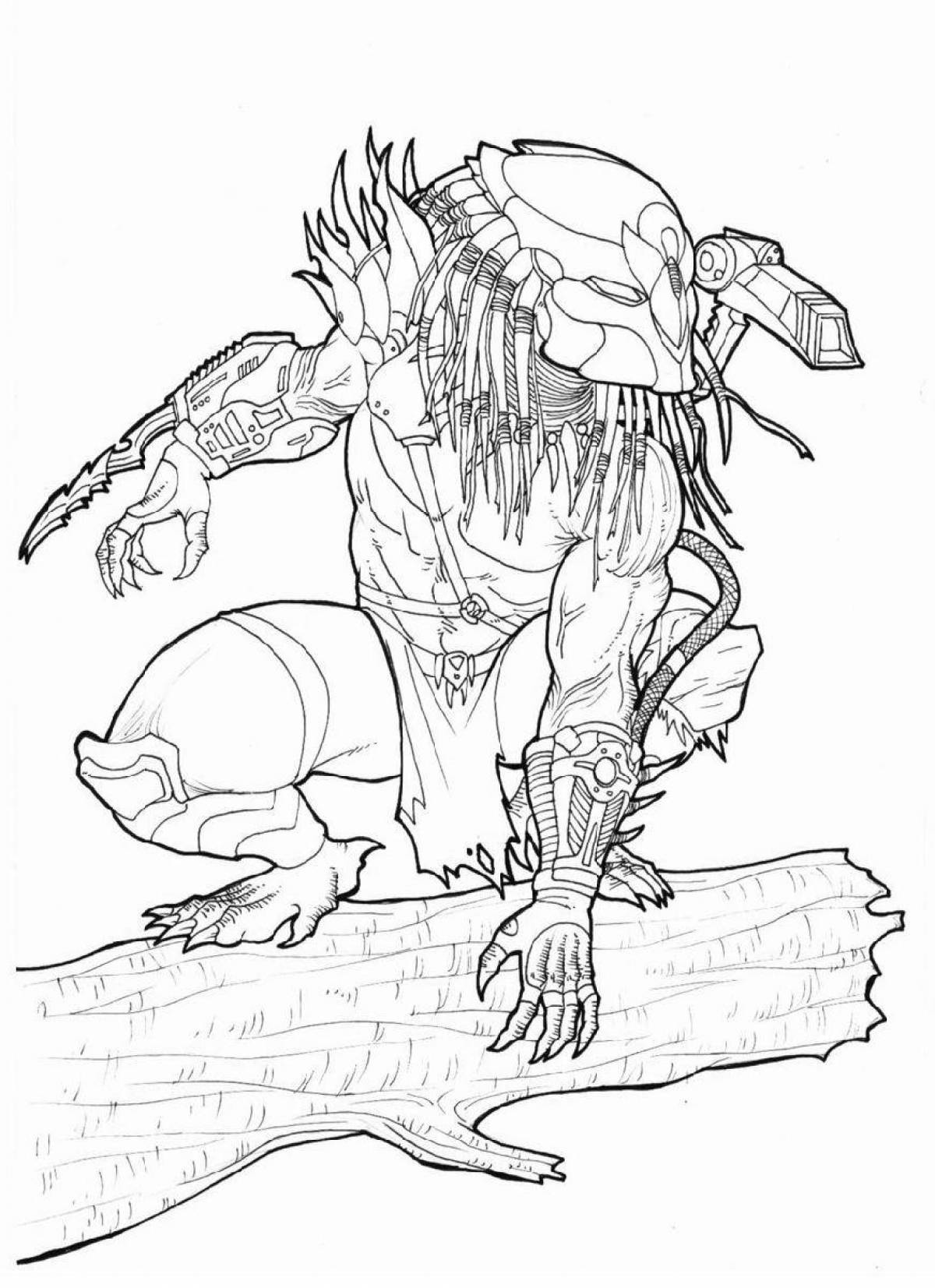 Charming alien and predator coloring book