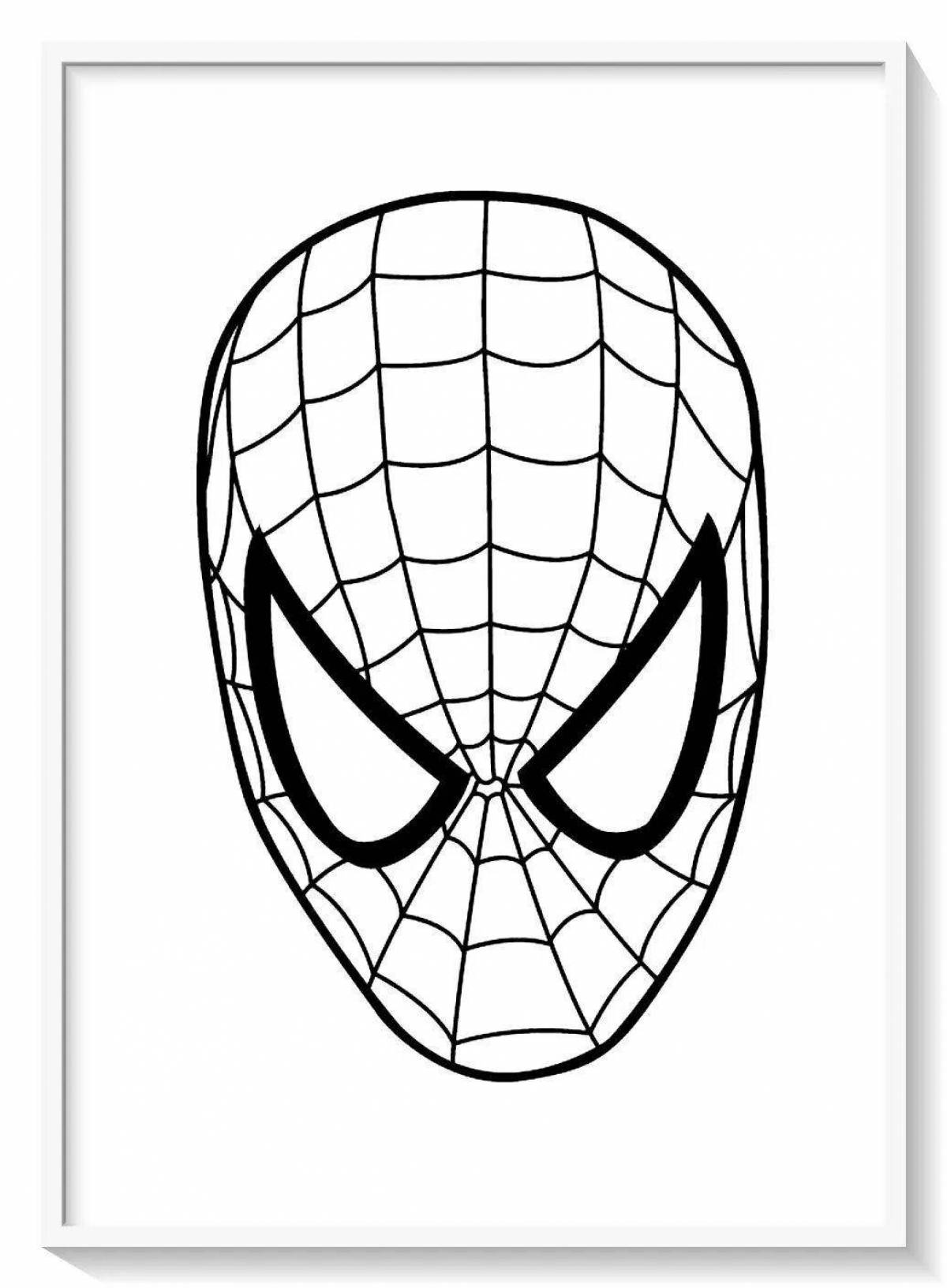 Colorful spiderman face coloring page