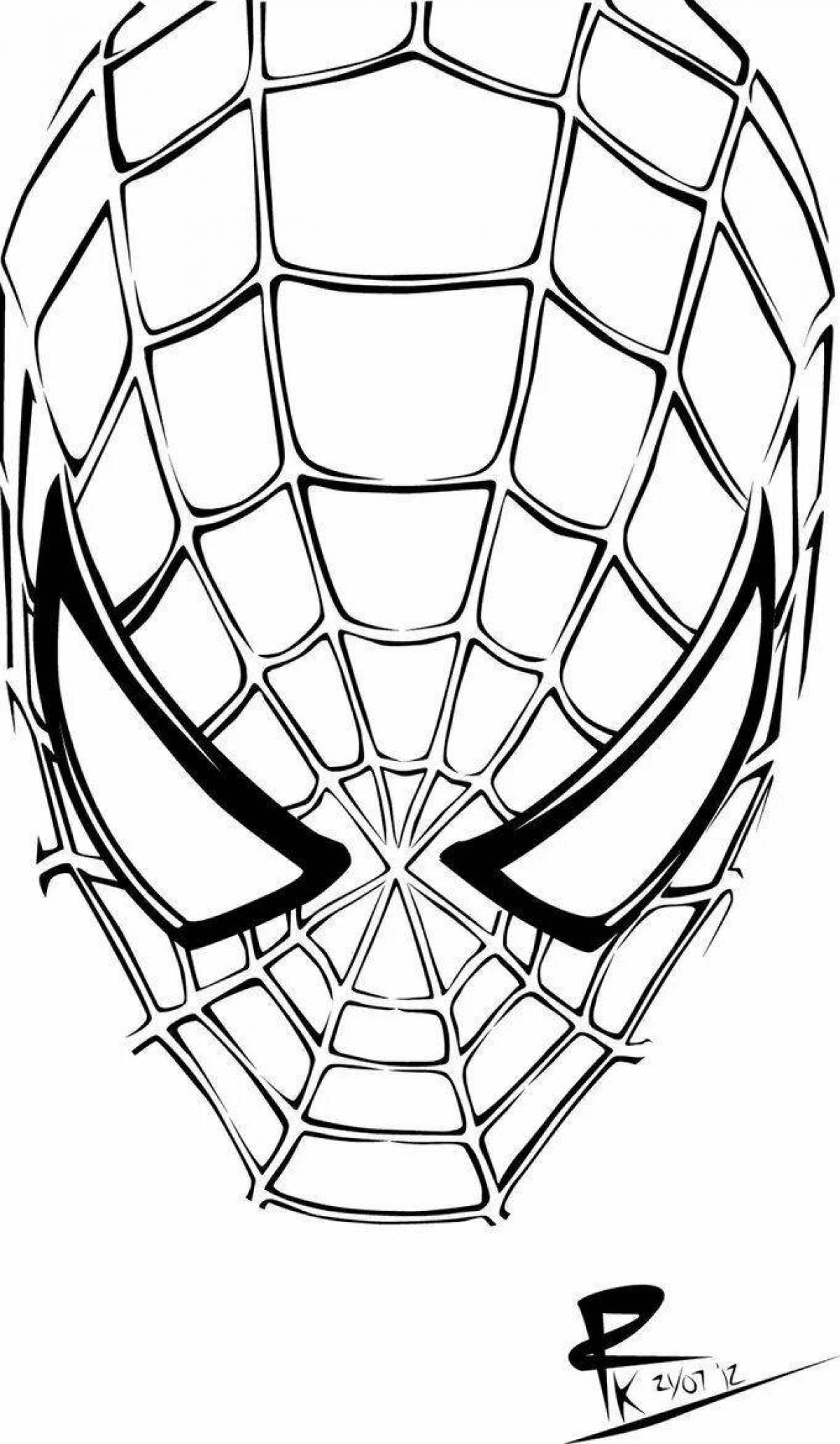 Spiderman's colorful face coloring book