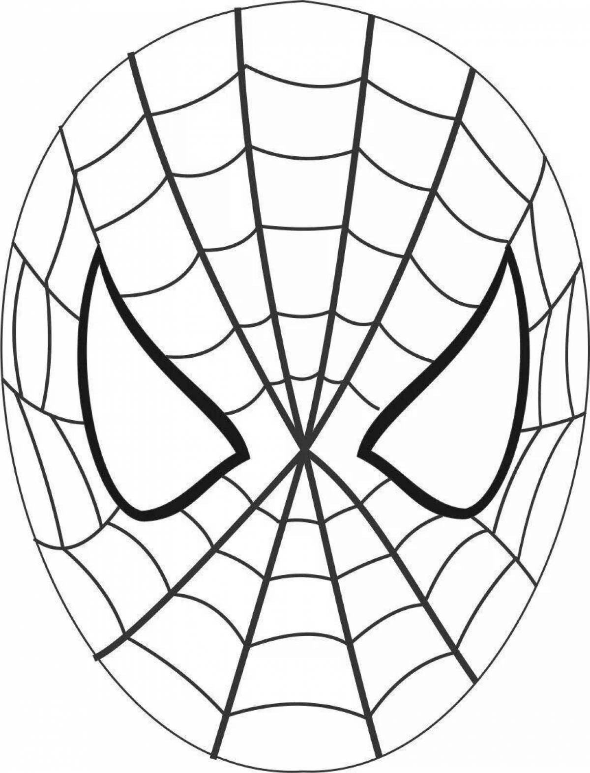 Раскраска сияющее лицо человека-паука