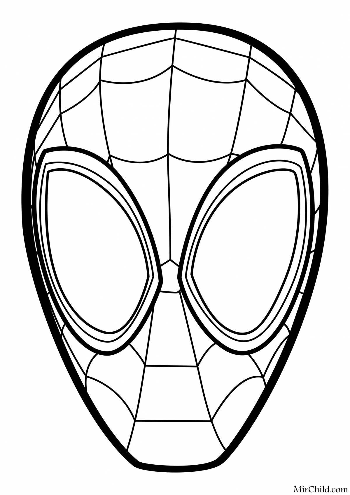 Spiderman's dazzling face coloring page