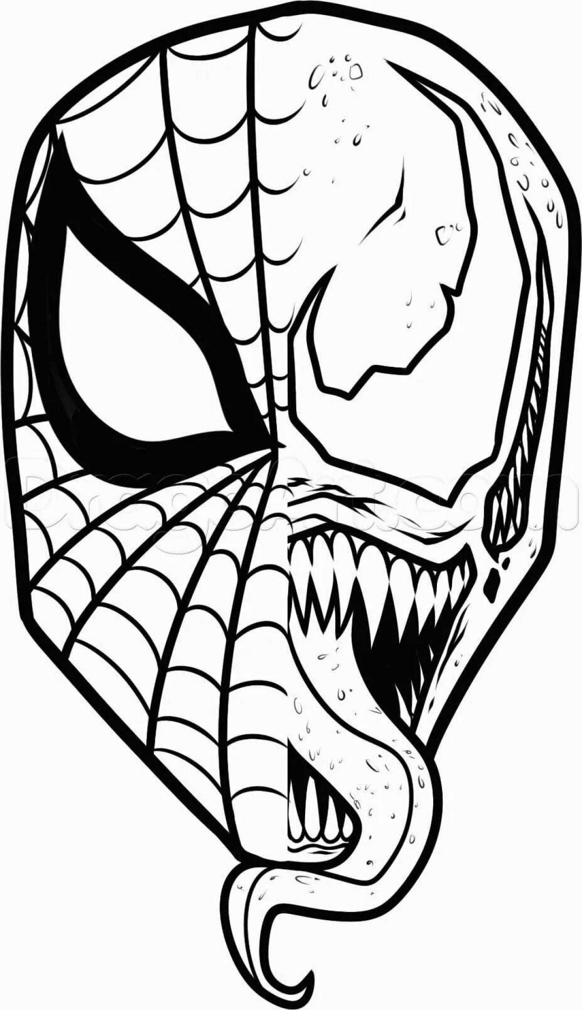 Spiderman's mystical face coloring page