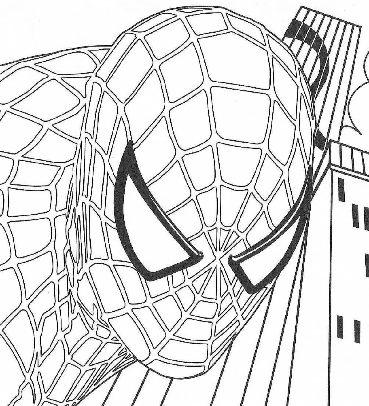 Spider-Man's Fascinating Face Coloring Page