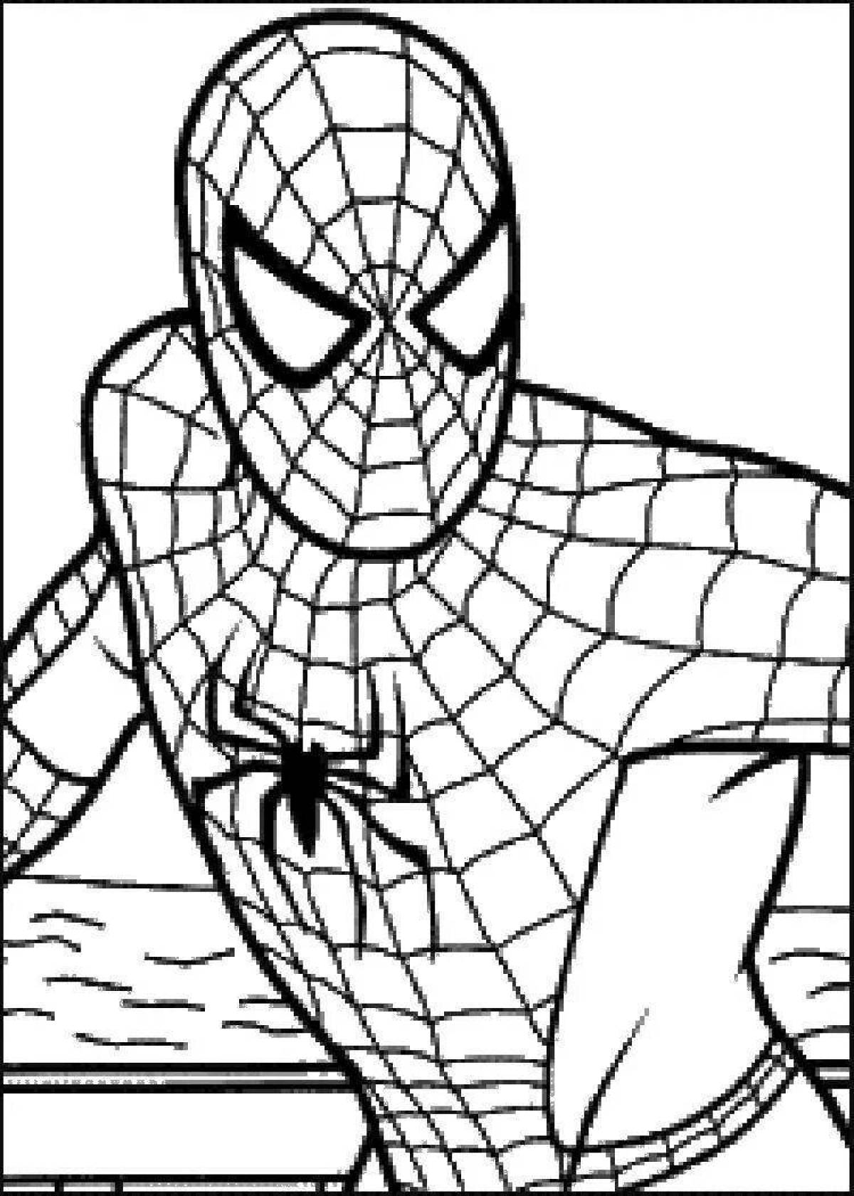 Spider-man face dynamic coloring page