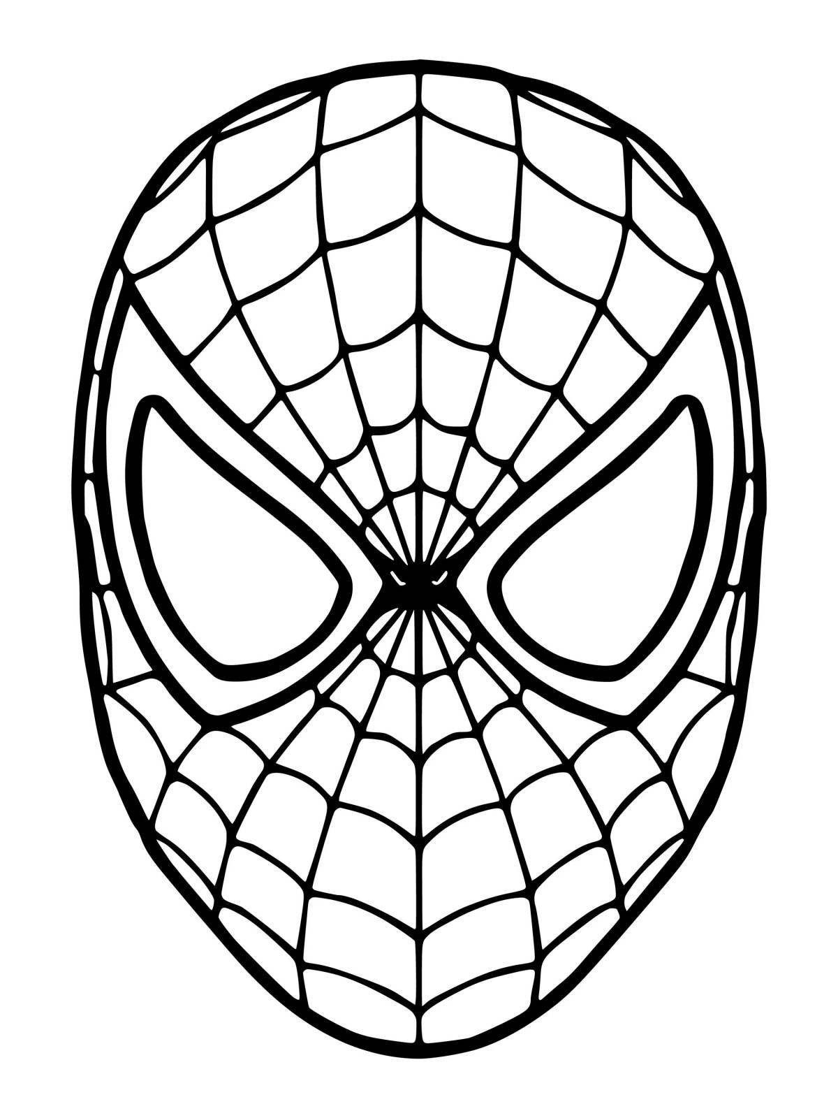 Spiderman face playful coloring page