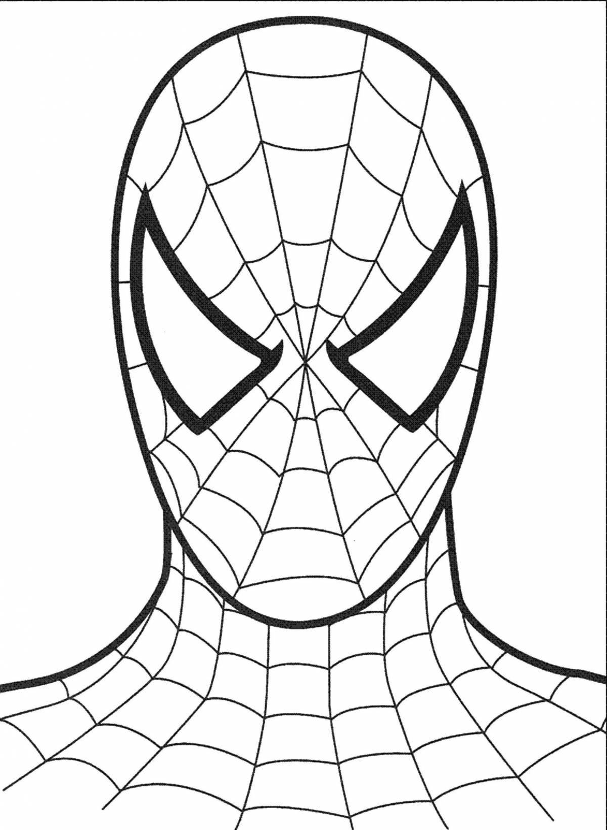 Spiderman's funny face coloring page