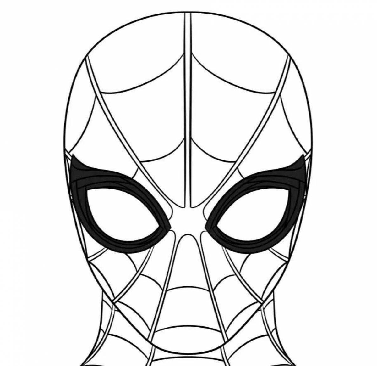 Spider-Man humorous face coloring page