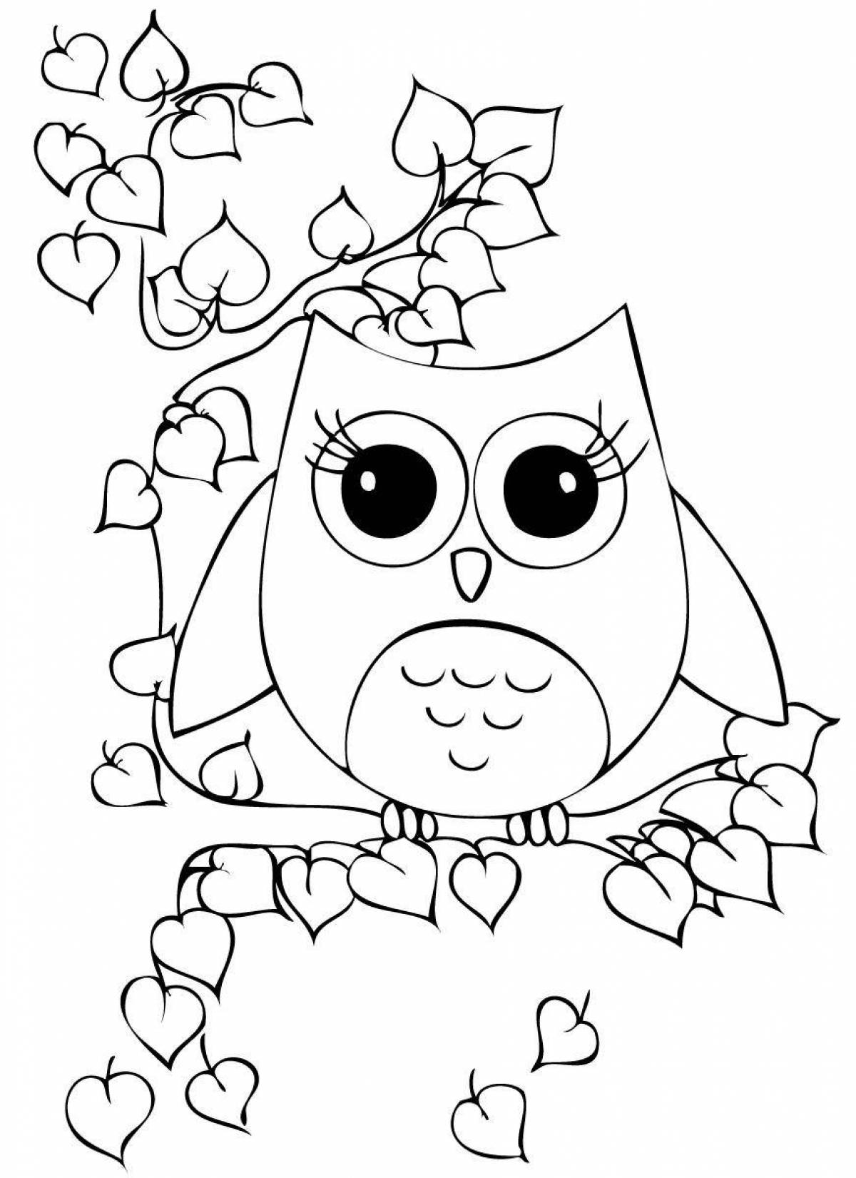 Fairy owlet coloring page for kids