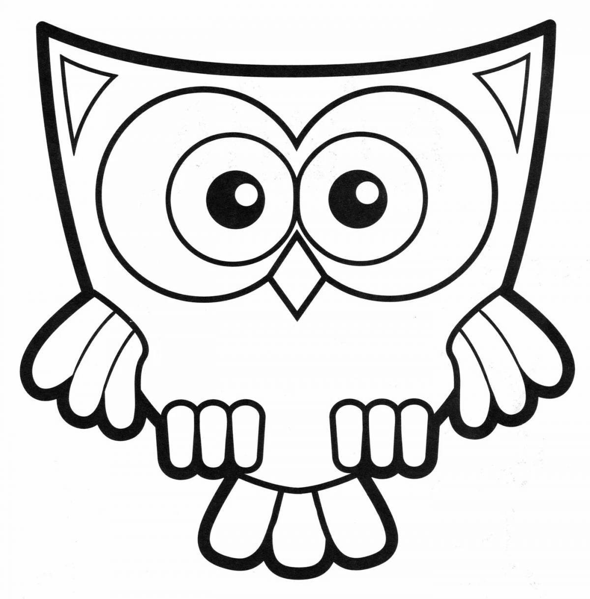 Happy owlet juvenile coloring page