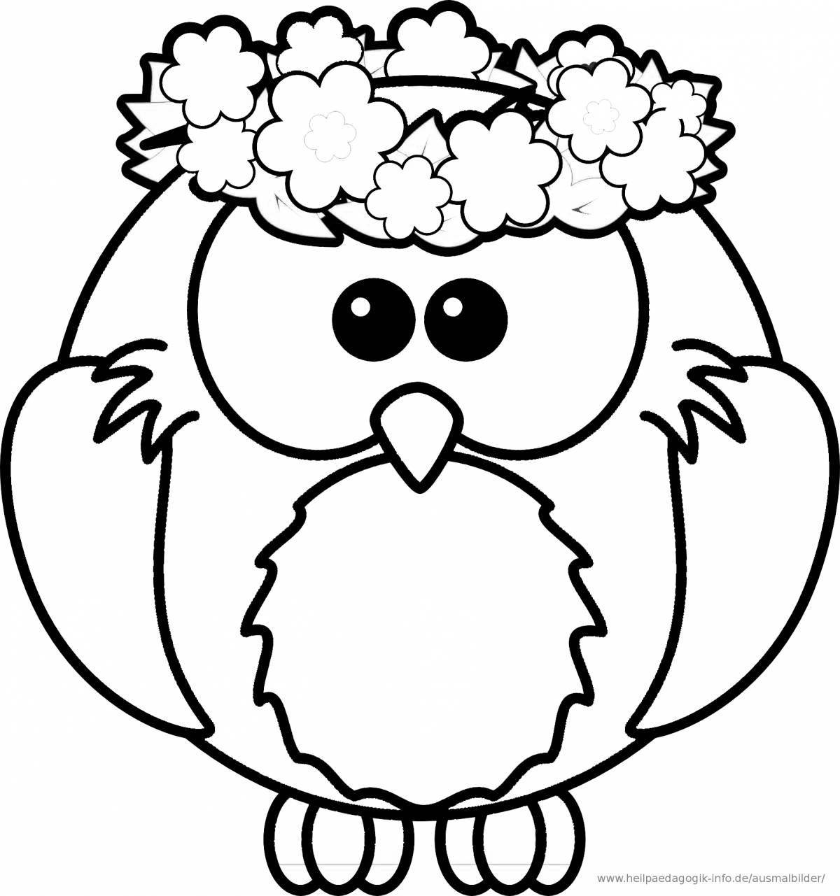 Great baby owlet coloring page
