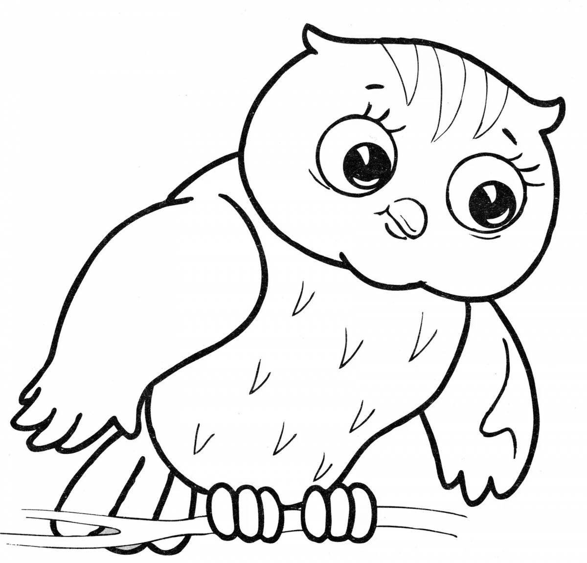 Shiny Owlet Coloring Page for Juniors