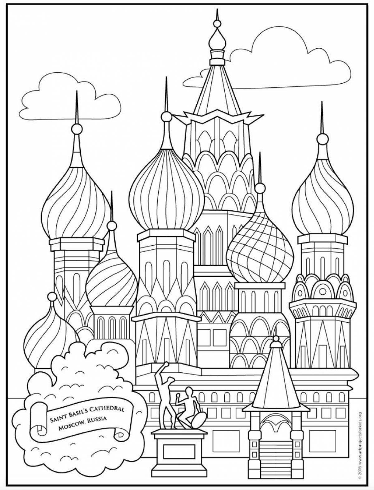 Coloring page glorious moscow red square