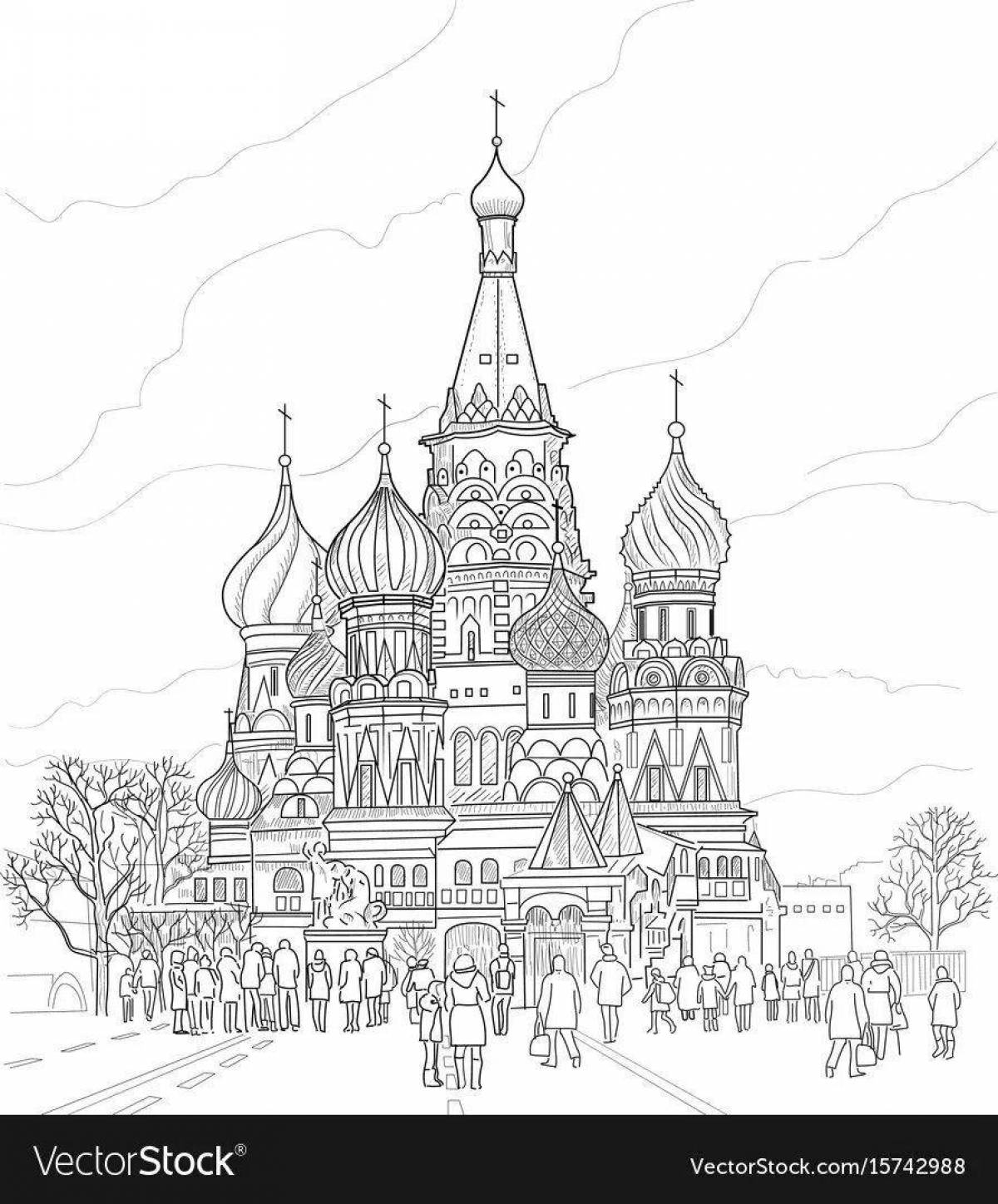 Coloring page twinkling moscow red square