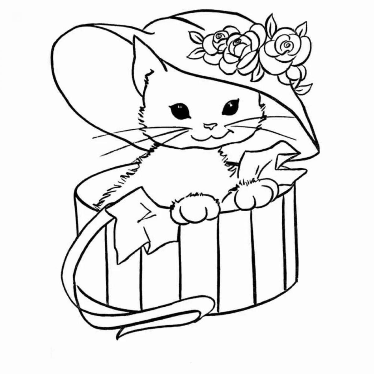 Cute pussy coloring book for kids