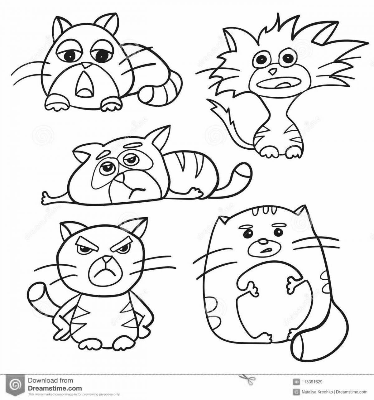 Cute little cats coloring page