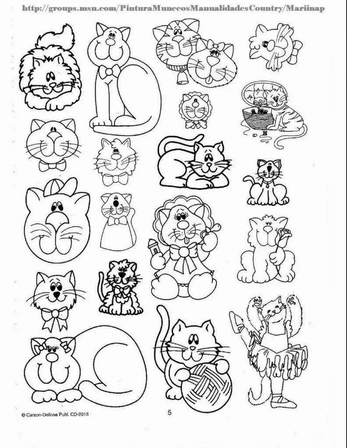 Adorable little cats coloring book
