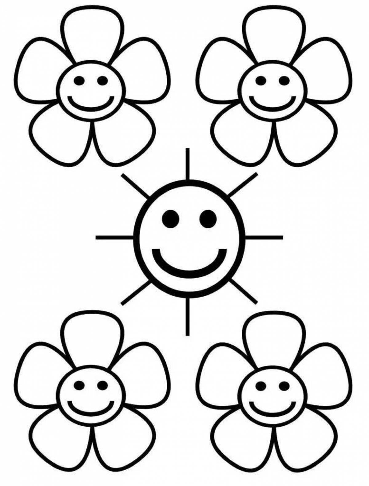 Photo Playful flower coloring