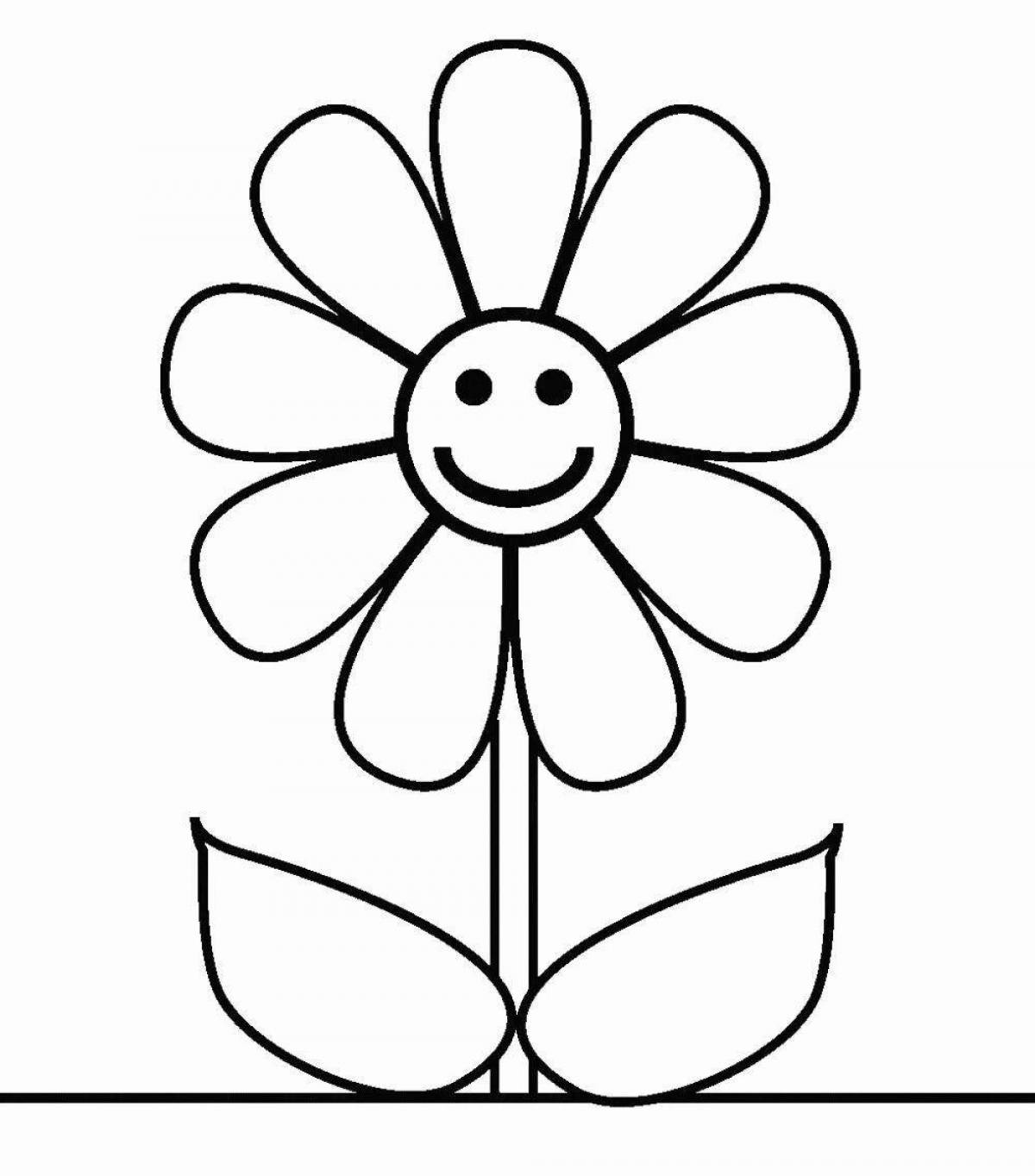 Animated coloring flower