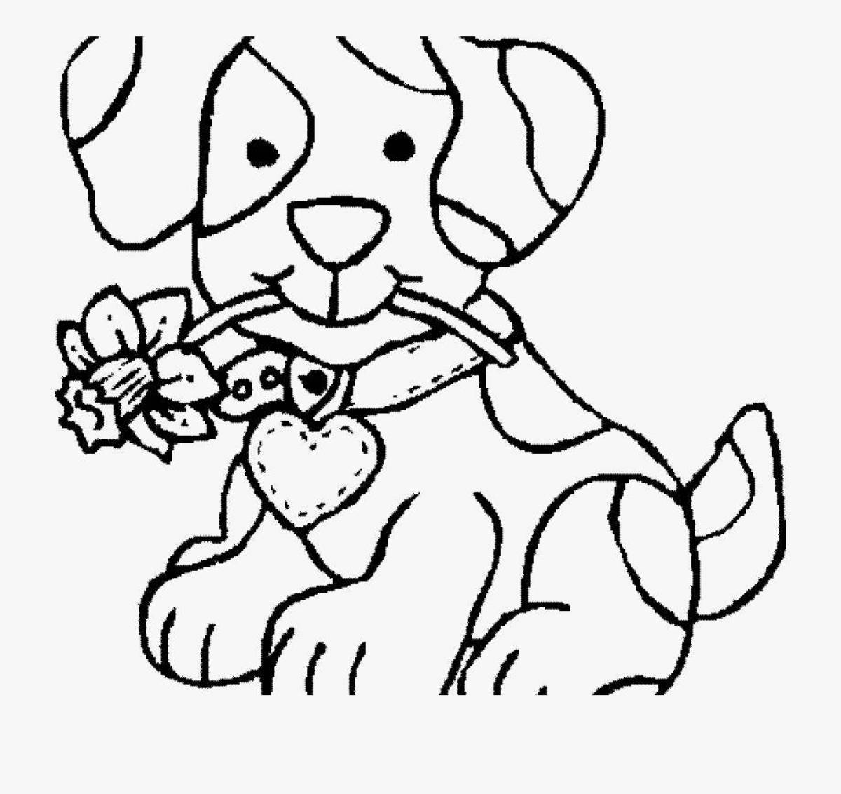 Loving coloring dog