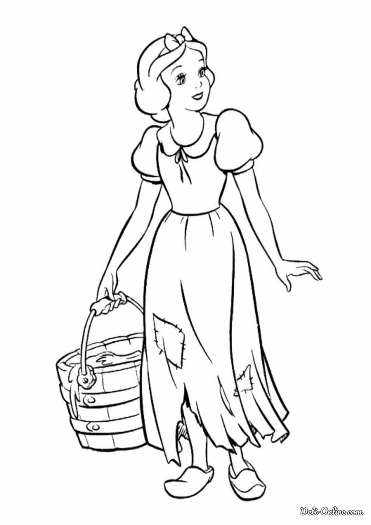 Delightful snow white coloring book for girls