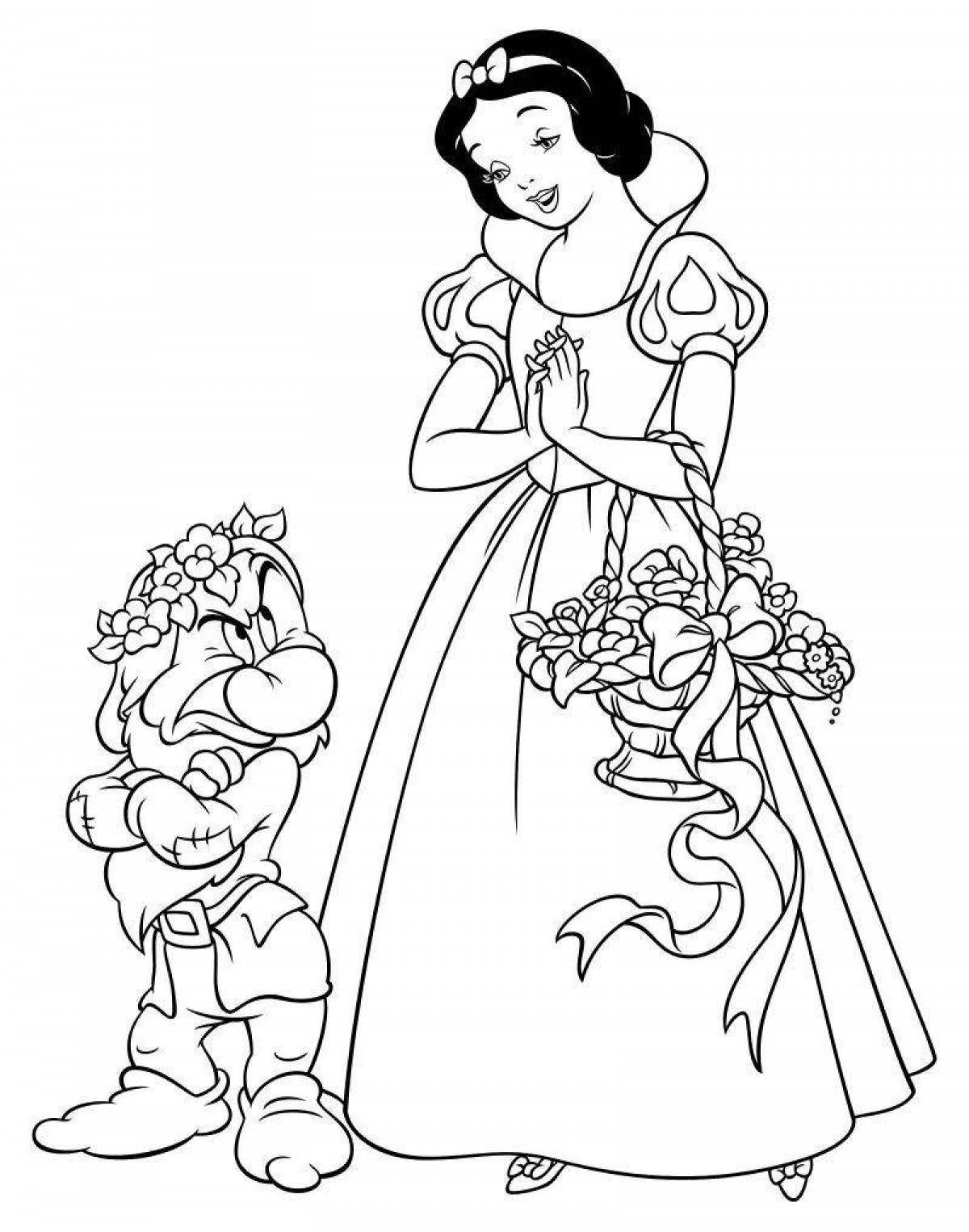 Magic snow white coloring for girls