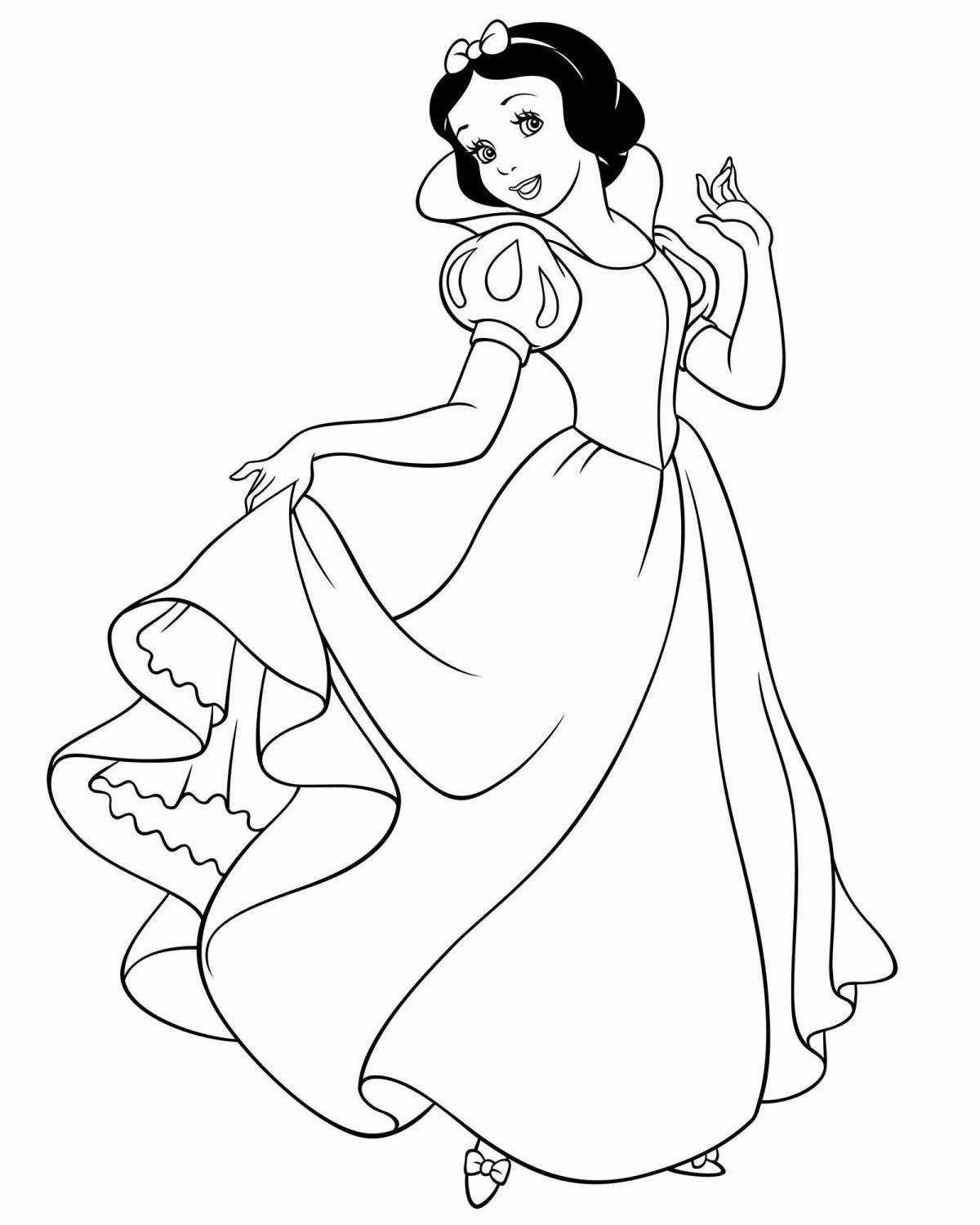 Shiny snow white coloring book for girls