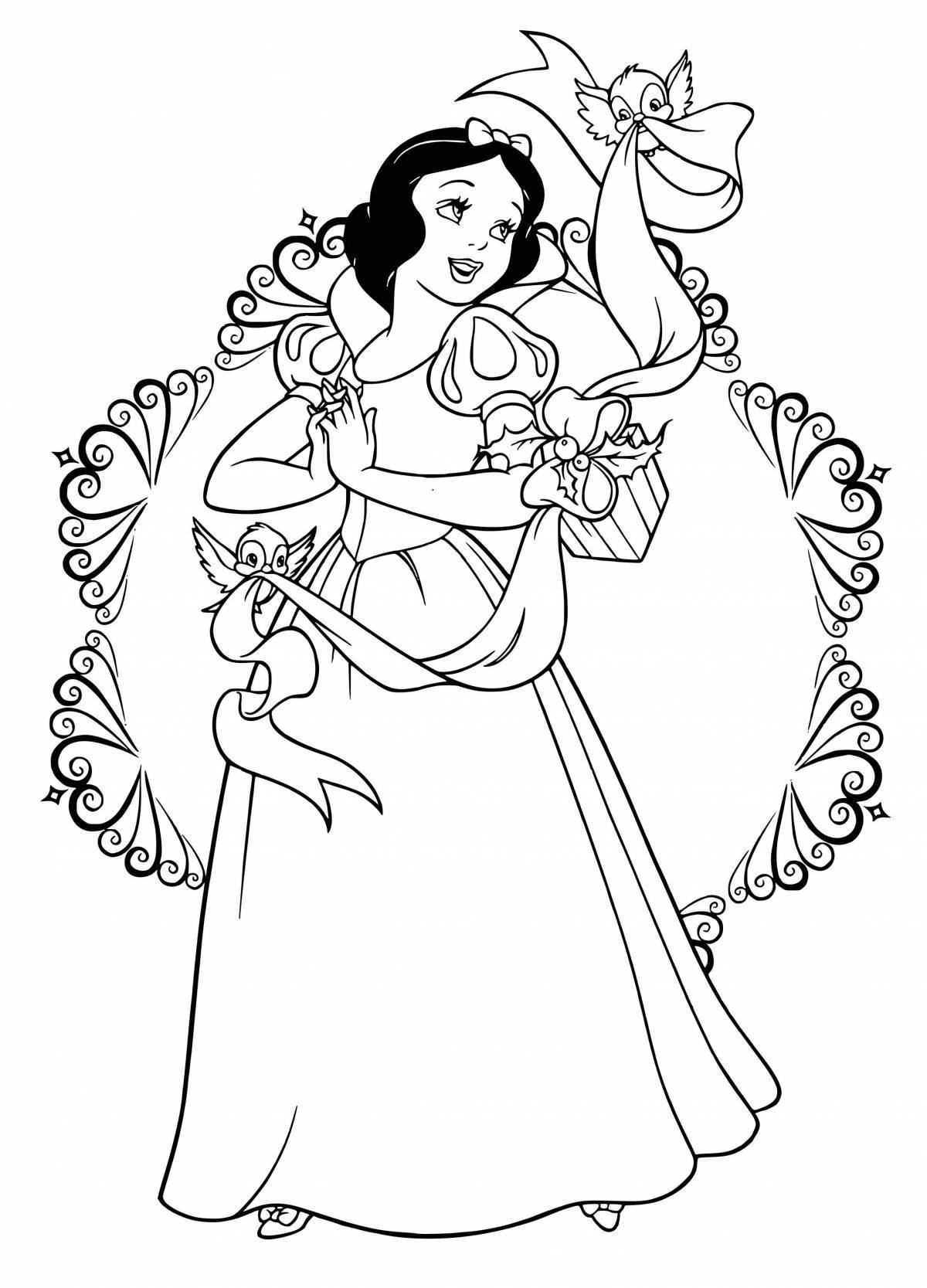 Bright coloring snow white for girls