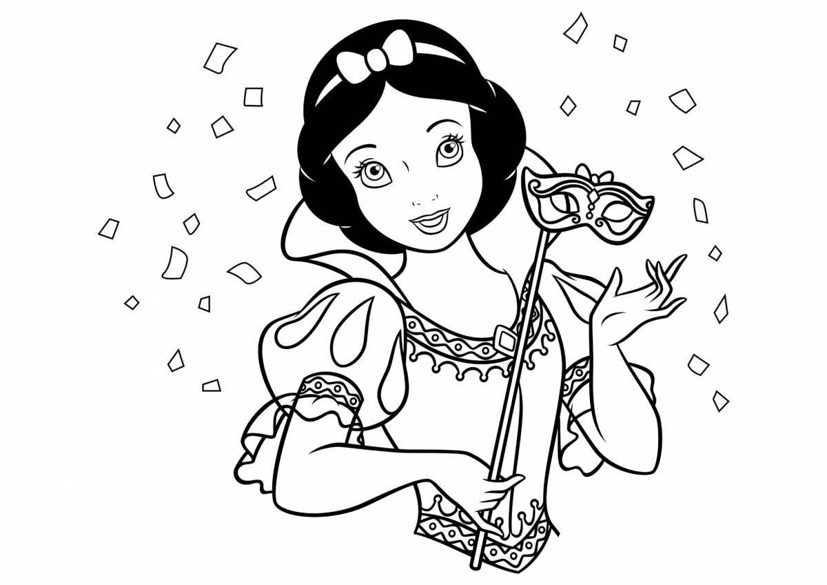Animated snow white coloring book for girls