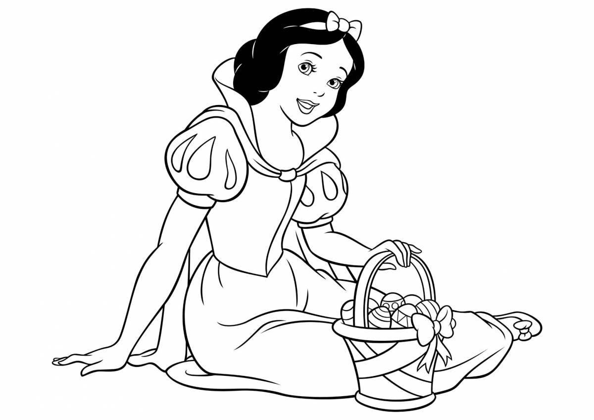 Joyful snow white coloring book for girls