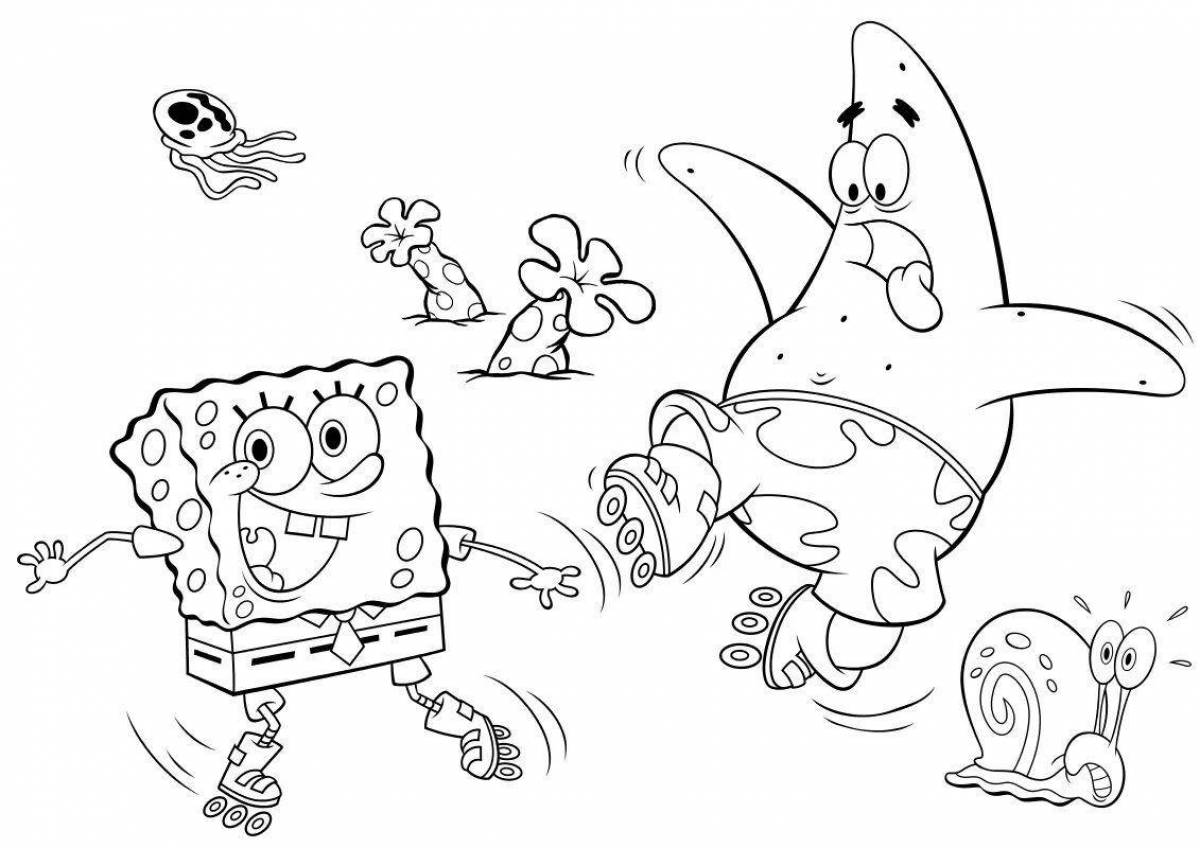 Coloring spongebob heroes