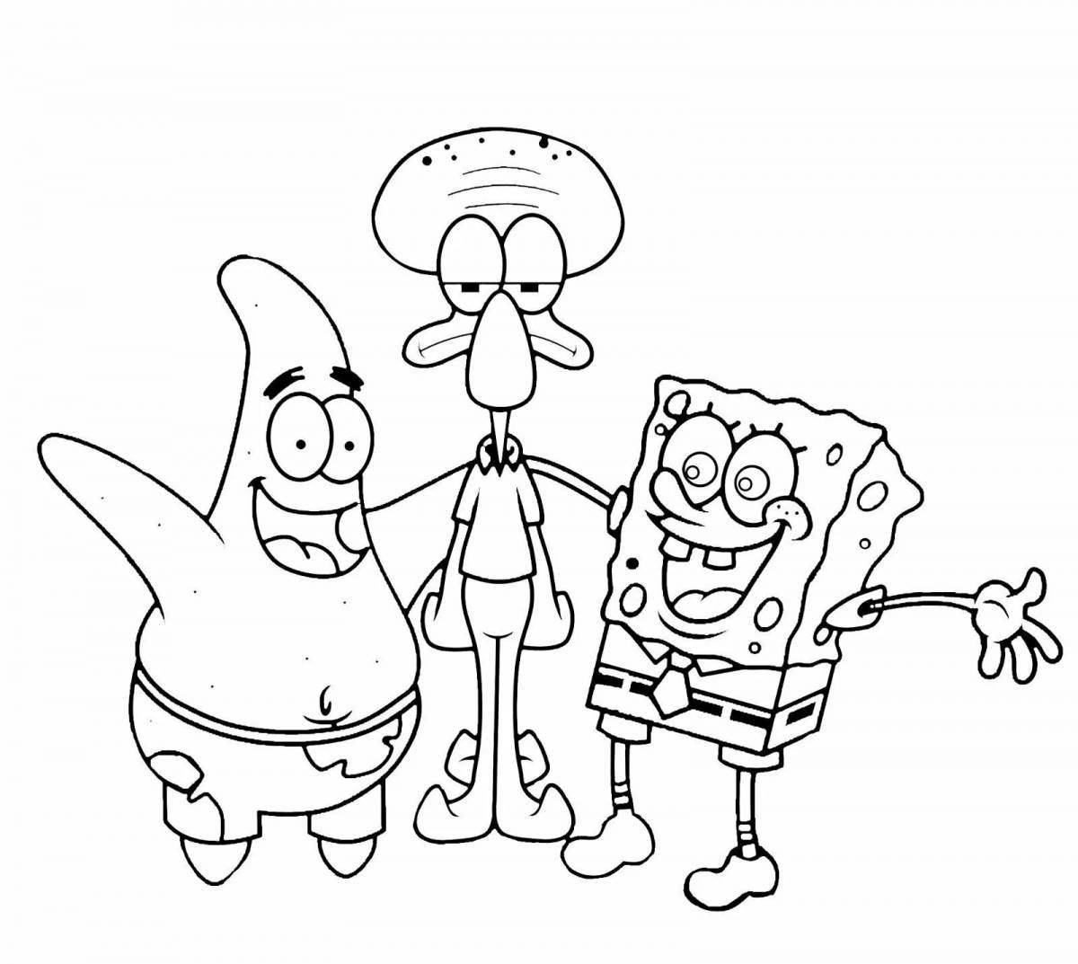 Glorious coloring spongebob heroes