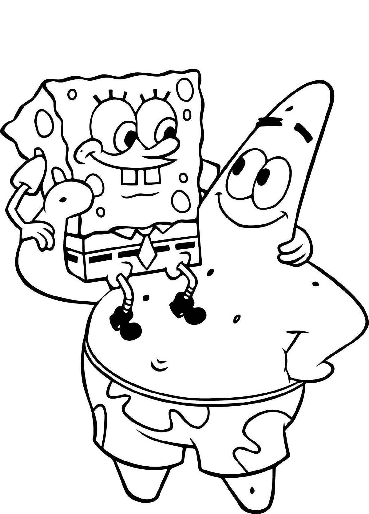 Cute coloring pages spongebob heroes