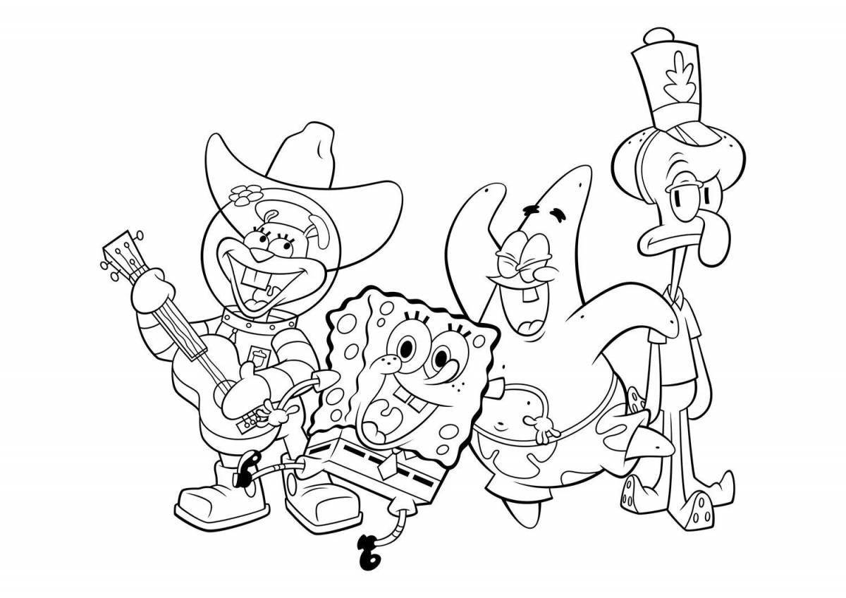 Animated coloring spongebob heroes