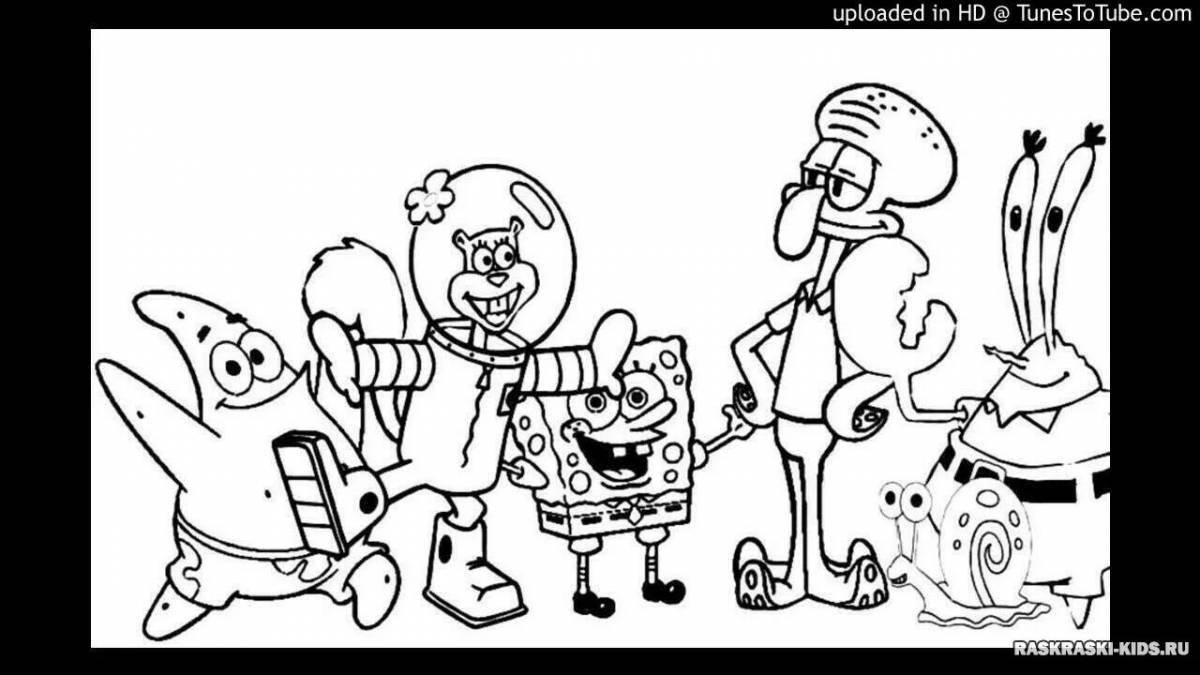 Bright coloring spongebob heroes