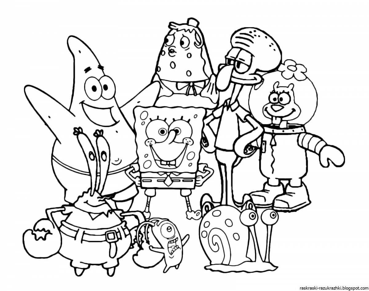 Outstanding spongebob character coloring pages
