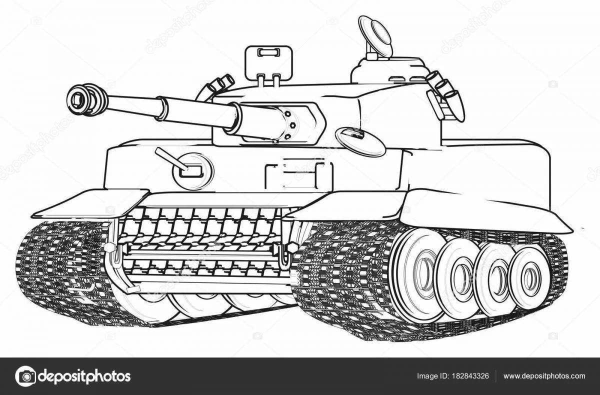 Великолепная раскраска танк тигр 2