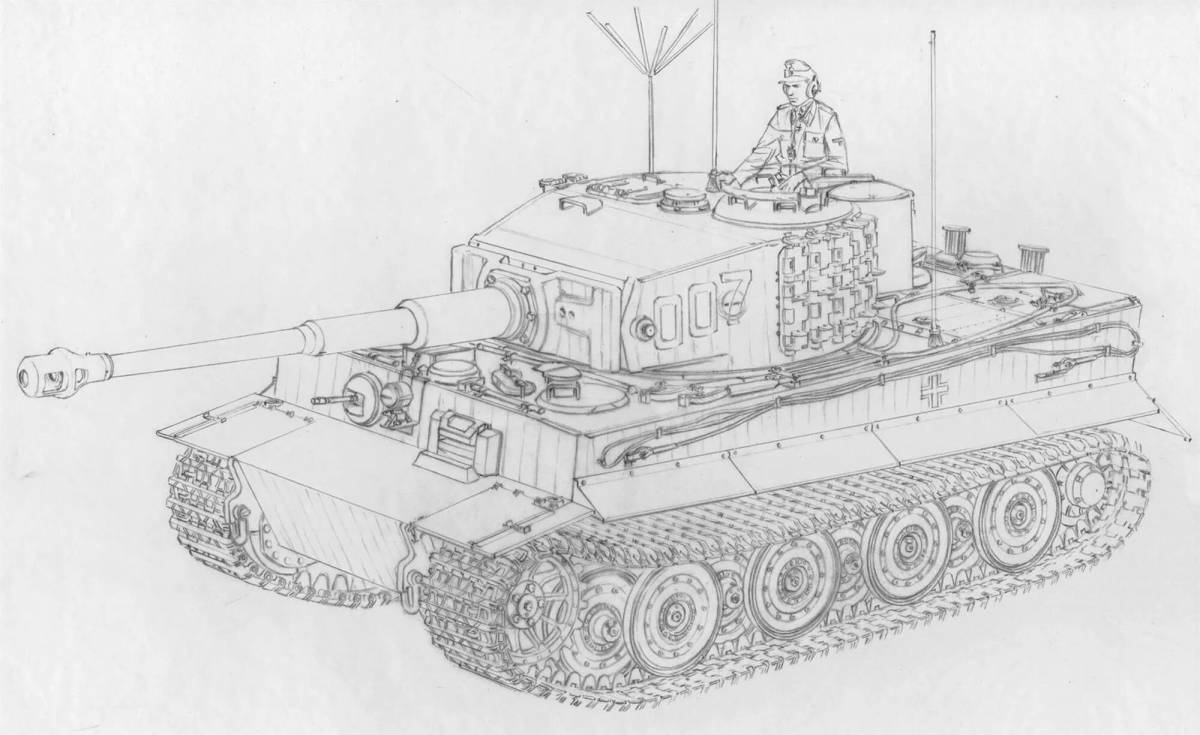 Раскраска радиант танк тигр 2