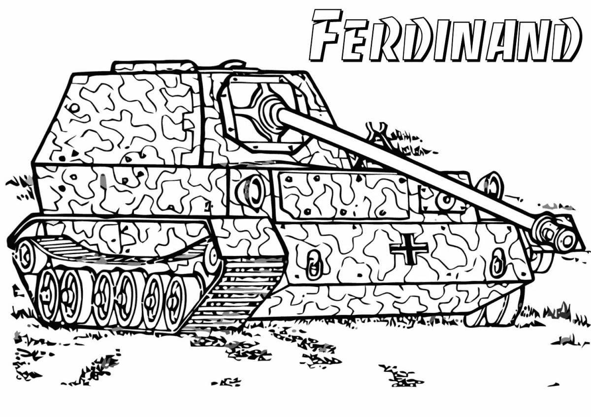 Привлекательная раскраска танк тигр 2