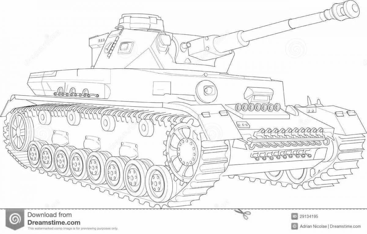 Великолепно раскраска танк тигр 2