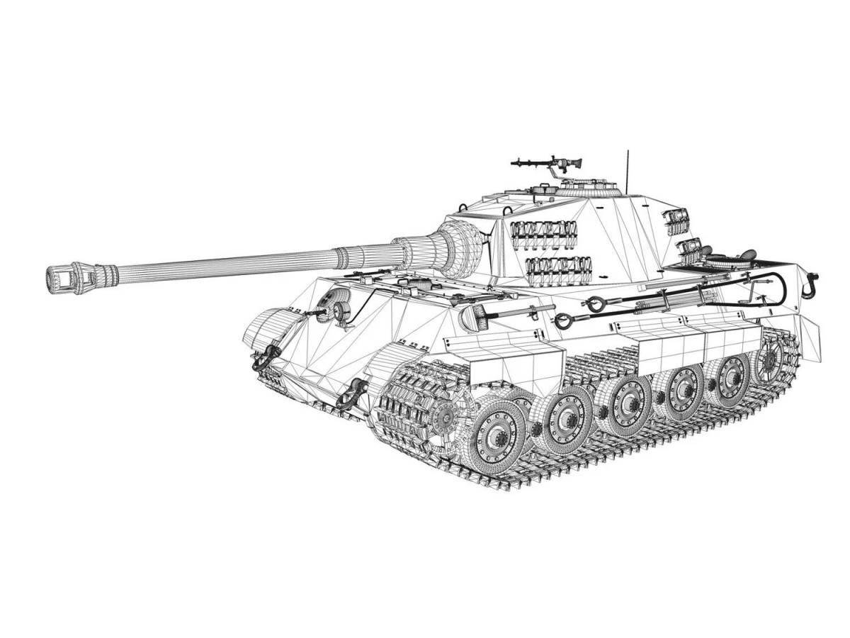 Грандиозная раскраска танк тигр 2