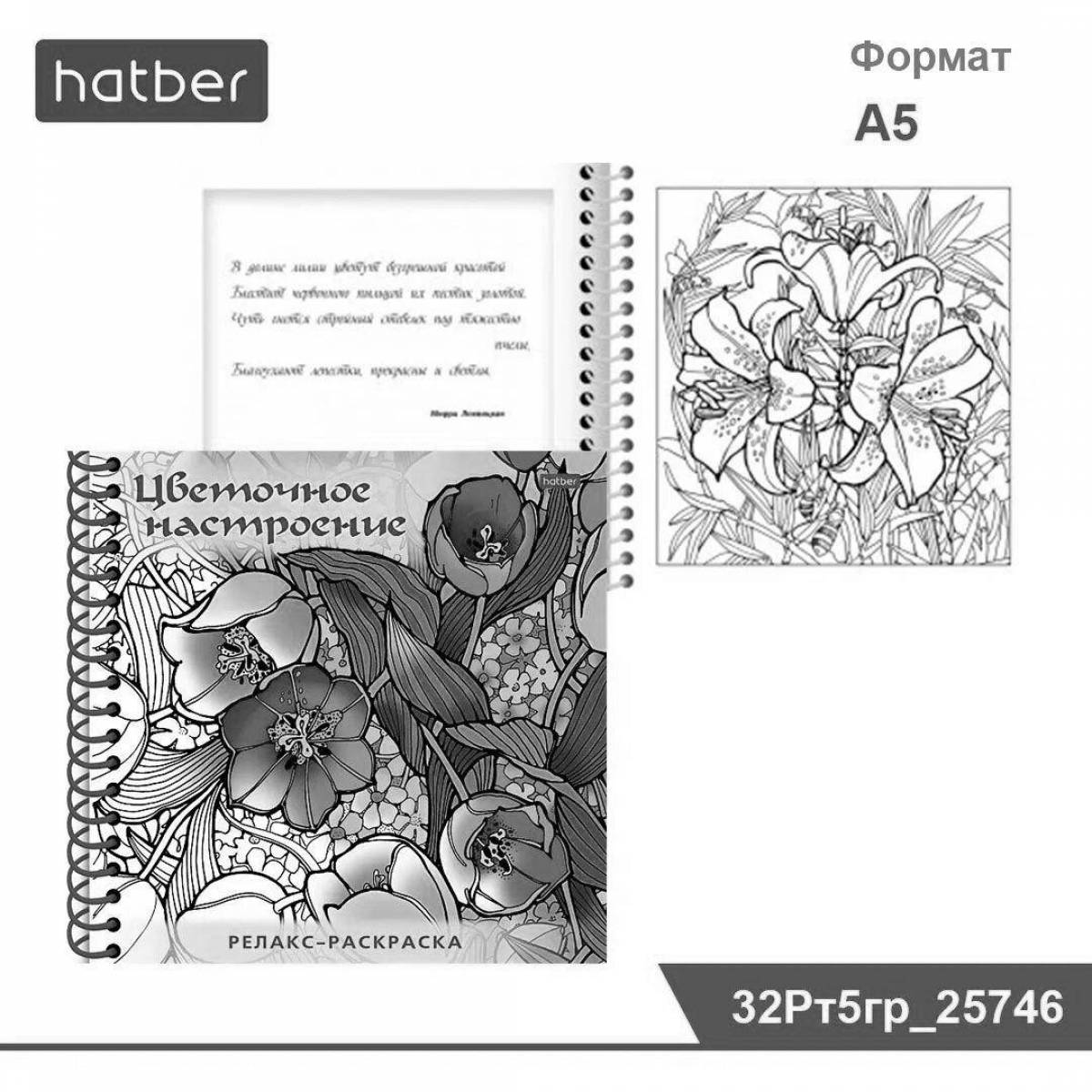 Fun coloring flower mood relaxation