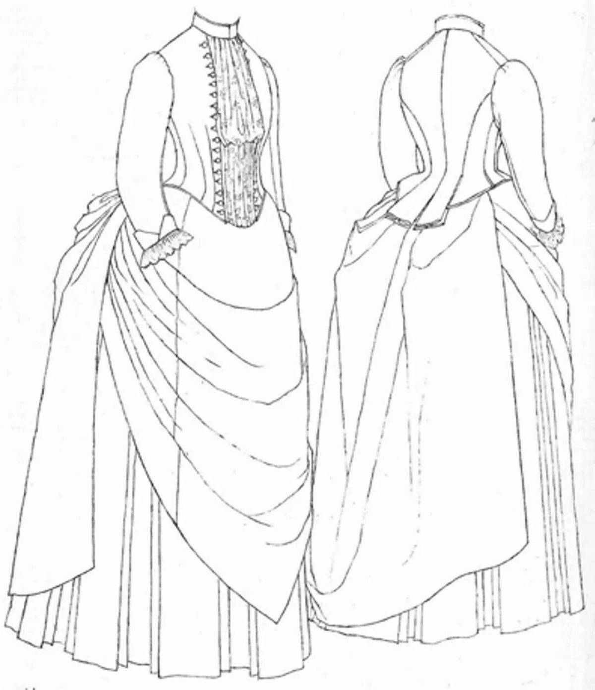18th century jolly costume coloring page