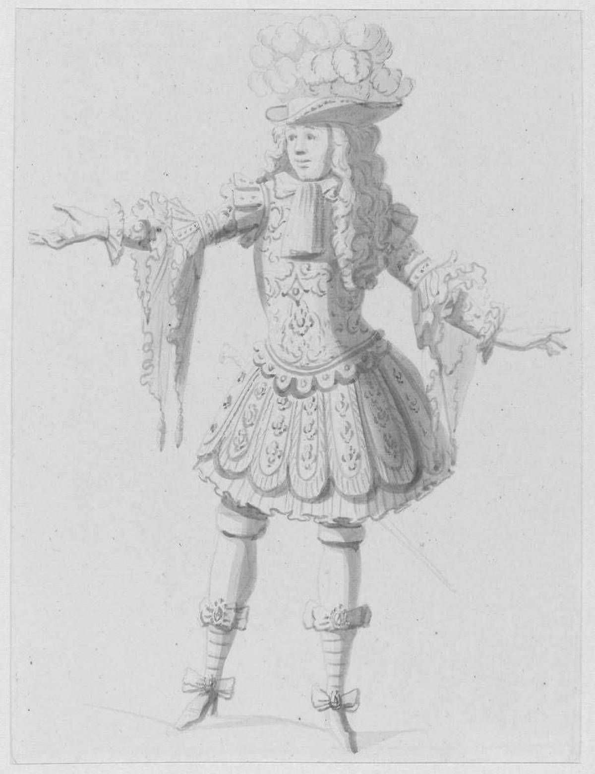 Раскраска гламурный костюм 18 века